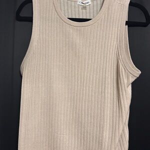 Calvin Klein Beige Ribbed Tank Top